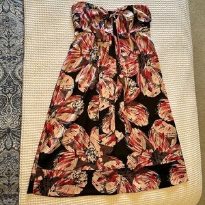 Pink/black floral dress by The Limited